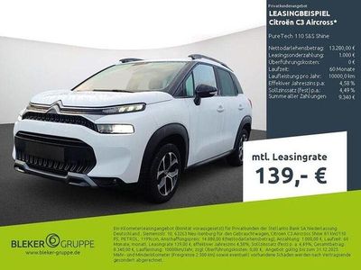 Gebraucht Citroën C3 Aircross PureTech 110 PS (80 kW) 2023 Lack weiss banquise/typ aussenverkleidung spiegel flach standard SUV