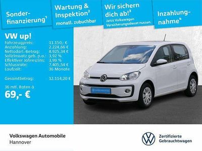 Weiß Gebraucht 2022 VW up! move up! Kleinwagen | 10.950 € (Fairer Preis)