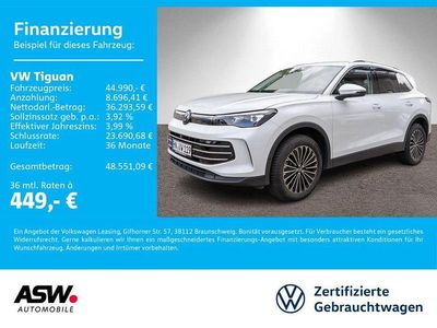 Oryxweiß perlmutteffekt (metallic) Gebraucht 2024 VW Tiguan Elegance SUV | 44.990 € (Etwas zu teuer)