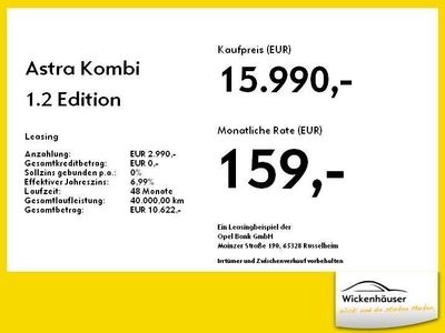gebraucht Opel Astra Kombi 1.2 Edition LM LED BT Temp Klim PDC