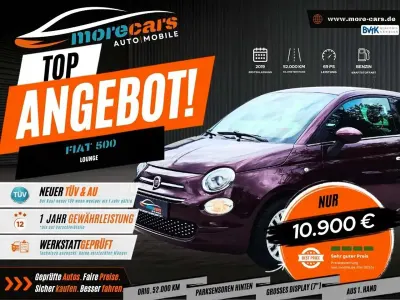 Gebraucht Fiat 500 Lounge 69 PS (50 kW) 2019 Violett Kleinwagen