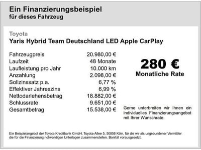 Gebraucht Toyota Yaris Hybrid Team 116 PS (85 kW) 2024 Pure) white ii (weiss Kleinwagen