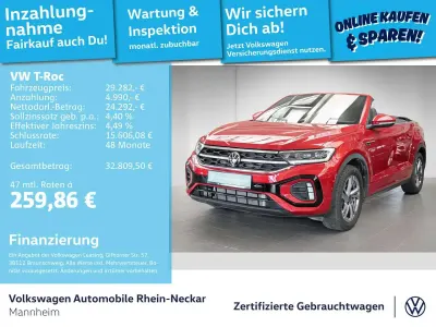Usata VW T-Roc Cabriolet R-line 150 CV (110 kW) 2022 Rosso Cabrio