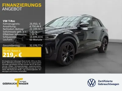 Second-hand VW T-Roc R-line 190 CP (139 kW) 2022 Negru SUV