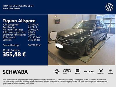 Schwarz Gebraucht 2022 VW Tiguan Allspace Life SUV | 27.790 € (Fairer Preis)