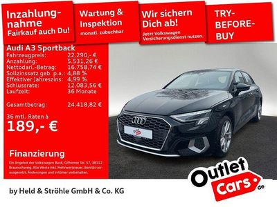 Usata Audi A3 Advanced Plus 204 CV (150 kW) 2022 Nero Berlina
