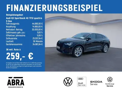 Gebraucht Audi Q3 Sportback S-Line 190 PS (139 kW) 2025 Schwarz SUV
