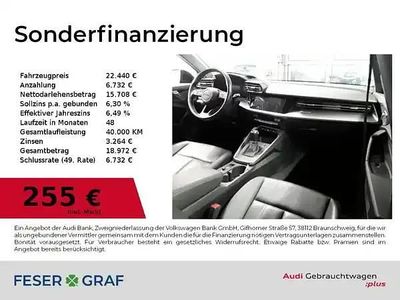 Brillantschwarz Gebraucht 2023 Audi A3 Basis Limousine | 22.440 € (Teuer)