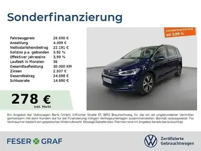 Gebraucht VW Touran Highline 150 PS (110 kW) 2022 Atlantik blue metallic Van / Kleinbus