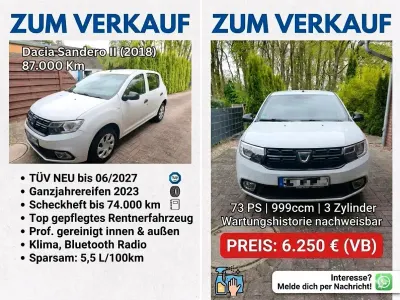 Używany Dacia Sandero 73 KM (53 kW) 2018 Biały Hatchback