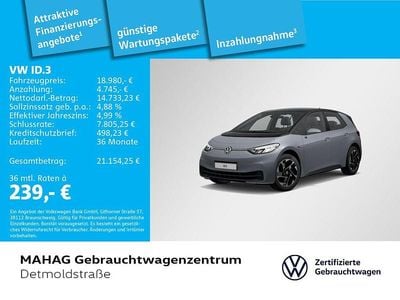 Gebraucht VW ID.3 Pure 110 kW (150 PS) 2021 Grau Kleinwagen
