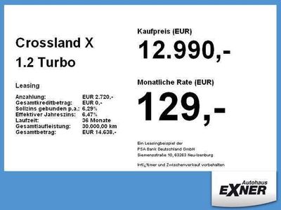 gebraucht Opel Crossland X 1.2 Turbo 2020 LED, Klima, PDC,