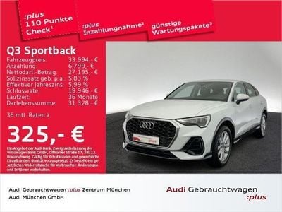 Gletscherweiß metallic Gebraucht 2023 Audi Q3 Sportback Sport SUV | 34.453 € (Fairer Preis)