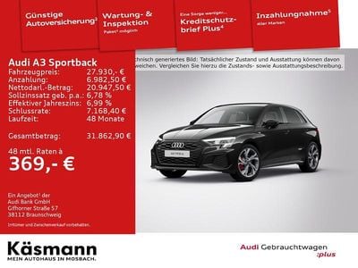 Schwarz Gebraucht 2022 Audi A3 S-Line Limousine | 26.950 € (Etwas zu teuer)