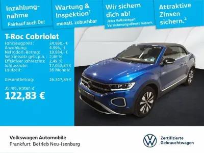 Gebraucht VW T-Roc Cabriolet Goal 116 PS (85 kW) 2025 5z ravennablau metallic (metallic) Cabrio