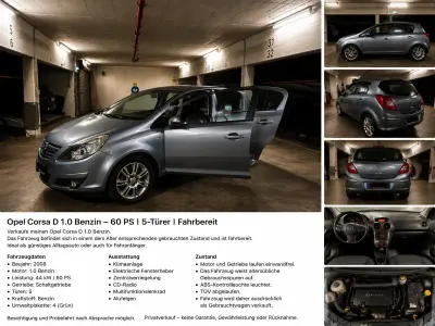 Gebraucht Opel Corsa 60 PS (44 kW) 2009 Grau Kleinwagen