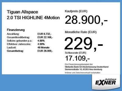 Second-hand VW Tiguan Allspace Highline 220 CP (161 kW) 2019 Negru SUV