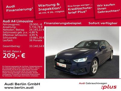 Blau Gebraucht 2023 Audi A4 Advanced Plus Limousine | 29.900 € (Guter Preis)