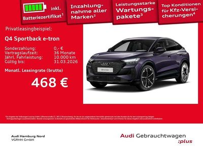 Gebraucht Audi Q4 Sportback e-tron Ambiente 210 kW (286 PS) 2025 Auroraviolett metallic SUV