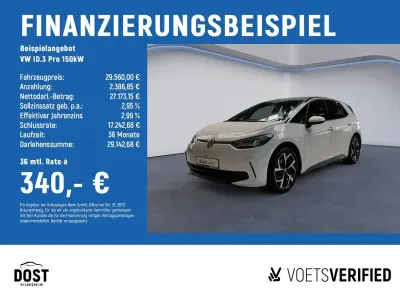 Gebraucht VW ID.3 Pro 150 kW (204 PS) 2024 Weiß Kleinwagen