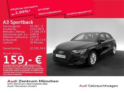 Brugt Audi A3 Performance 110 HK (80 kW) 2023 Sort Sedan