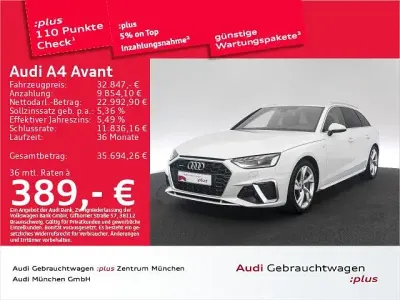 Gebraucht Audi A4 S-Line 204 PS (150 kW) 2024 Gletscherweiß metallic Kombi