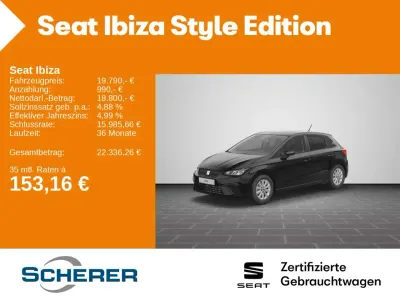 Gebraucht Seat Ibiza Style 116 PS (85 kW) 2024 Midnight schwarz metallic (metallic) Kleinwagen