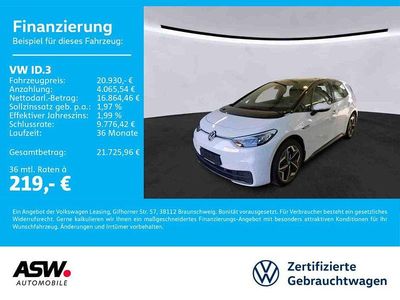 Gebraucht VW ID.3 Pro 106 kW (145 PS) 2022 Gletscherweiß metallic Kleinwagen