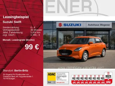 Nouvelle Suzuki Swift Club 83 ch (61 kW) 2026 Orange Citadine