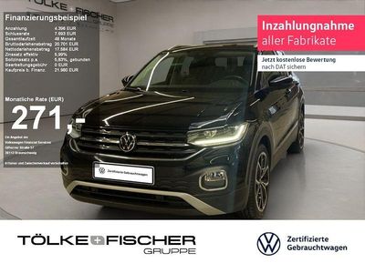 Deep black perleffekt (metallic) Gebraucht 2021 VW T-Cross Style SUV | 21.679 € (Teuer)