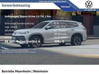 Neu VW Tayron R-line 204 PS (150 kW) 2026 Silber (oyster silver metallic) SUV
