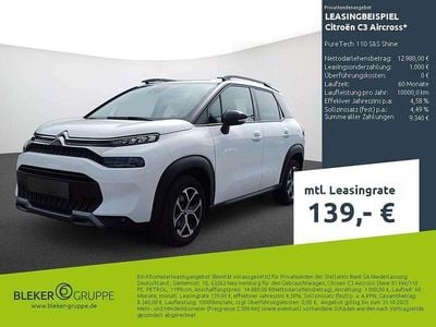 Gebraucht Citroën C3 Aircross Shine 110 PS (80 kW) 2023 Lack weiss banquise/typ aussenverkleidung spiegel flach standard SUV