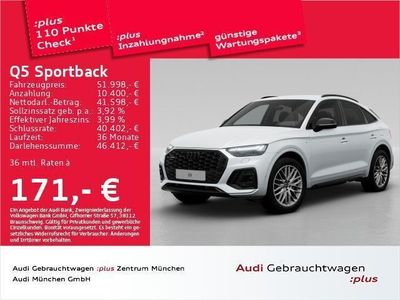 Gletscherweiß metallic Gebraucht 2024 Audi Q5 Sportback S-Line SUV | 56.982 € (Teuer)