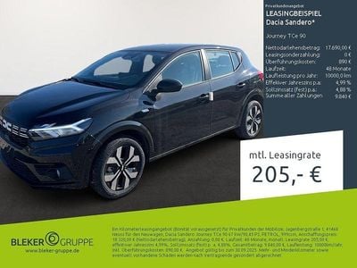 Neu Dacia Sandero Journey 91 PS (66 kW) 2025 Perlmuttschwarz Kleinwagen