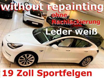 gebraucht Tesla Model 3 LR+Leder weiß+19Zoll+ohne Nachlackierung