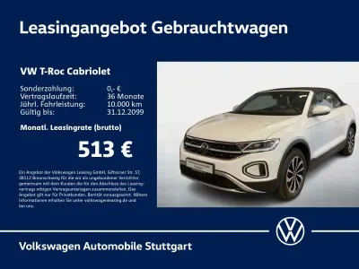 Gebraucht VW T-Roc Cabriolet Style 150 PS (110 kW) 2022 Pure white schwarz Cabrio