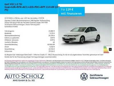 Gebraucht VW Golf VIII Goal 150 PS (110 kW) 2025 Weiß Limousine