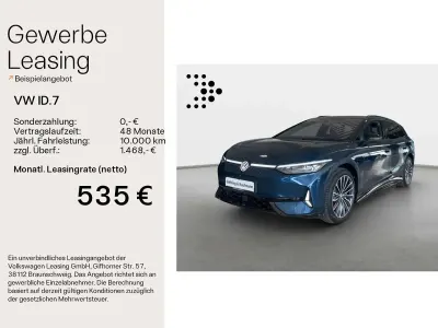 Neu VW ID.7 GTX 250 kW (340 PS) 2026 Aquamarinblau metallic schwarz Kombi