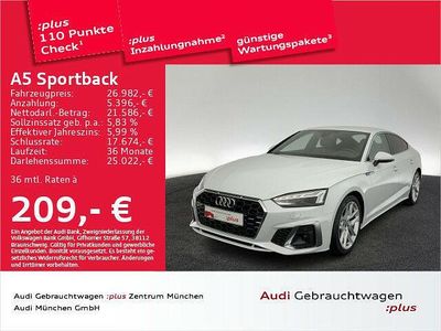 Gebraucht Audi A5 Sportback S-Line 170 PS (125 kW) 2020 Weiß Kleinwagen