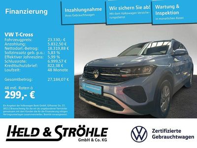 Gebraucht VW T-Cross Life 116 PS (85 kW) 2025 Clear blue metallic (metallic) SUV