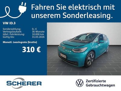 Gebraucht VW ID.3 Pure 110 kW (150 PS) 2022 Makenatürkis metallic schwarz (metallic) Kleinwagen
