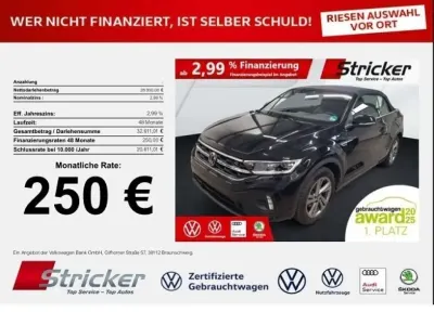 Gebraucht VW T-Roc Cabriolet R-line 150 PS (110 kW) 2025 Deep black perleffekt schwarz (metallic) Cabrio