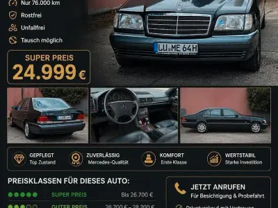 Gebraucht Mercedes S420 279 PS (205 kW) 1994 Schwarz Limousine