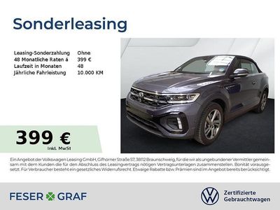 Gebraucht VW T-Roc Cabriolet R-line 150 PS (110 kW) 2025 Rauchgrau metallic schwarz Cabrio