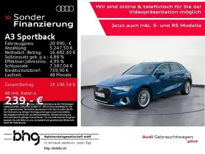 Gebraucht Audi A3 Advanced 110 PS (80 kW) 2022 Blau Limousine