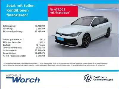 Gebraucht VW Passat R-line 193 PS (141 kW) 2025 Pure white / grenadillschwarz Kombi