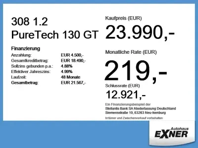Brugt Peugeot 308 GT 131 HK (96 kW) 2024 Sort