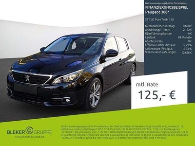Gebraucht Peugeot 308 Style 131 PS (96 kW) 2019 Lackierung schwarz perla nera/metalliclackierung Limousine