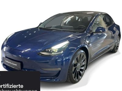 Gebraucht Tesla Model 3 Performance 377 kW (513 PS) 2021 Deep blue metallic Limousine