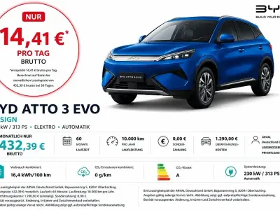 Neu BYD Atto 3 Design 230 kW (313 PS) 2026 Blau SUV